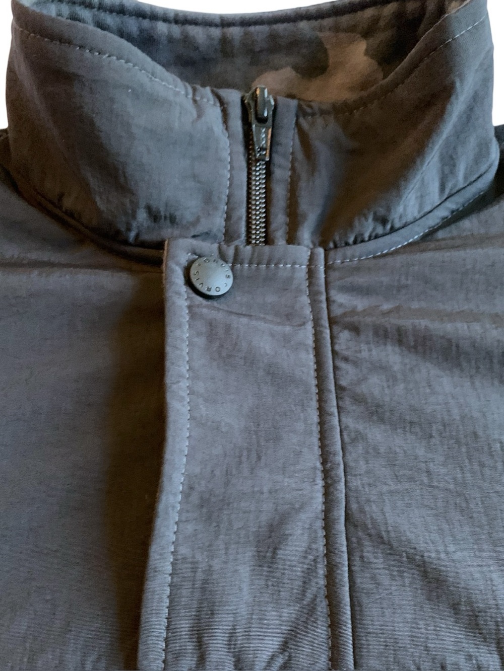 Orvis Vintage Fade Gray Black Camo Quarter Snap Pullover Sweatshirt Men’s Medium - Picture 8 of 13